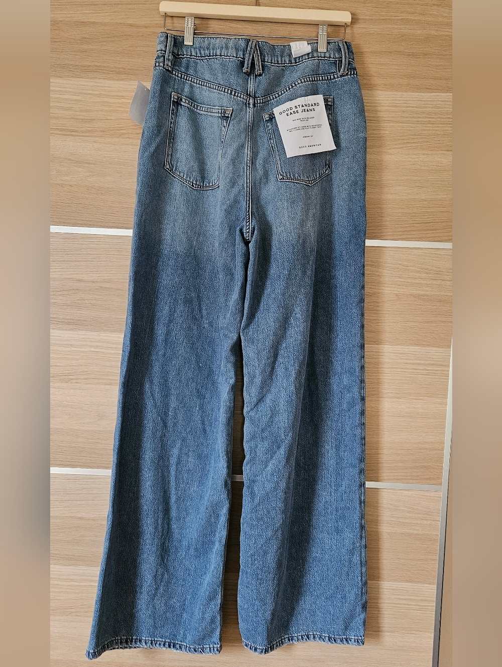 Good American Weightless Good Ease Jeans 27 Wide Leg Mid Rise Indigo961 NWT $174 - Picture 4 of 12